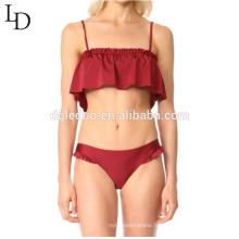 Vente chaude bikini sexy fronde rouge de haute qualité